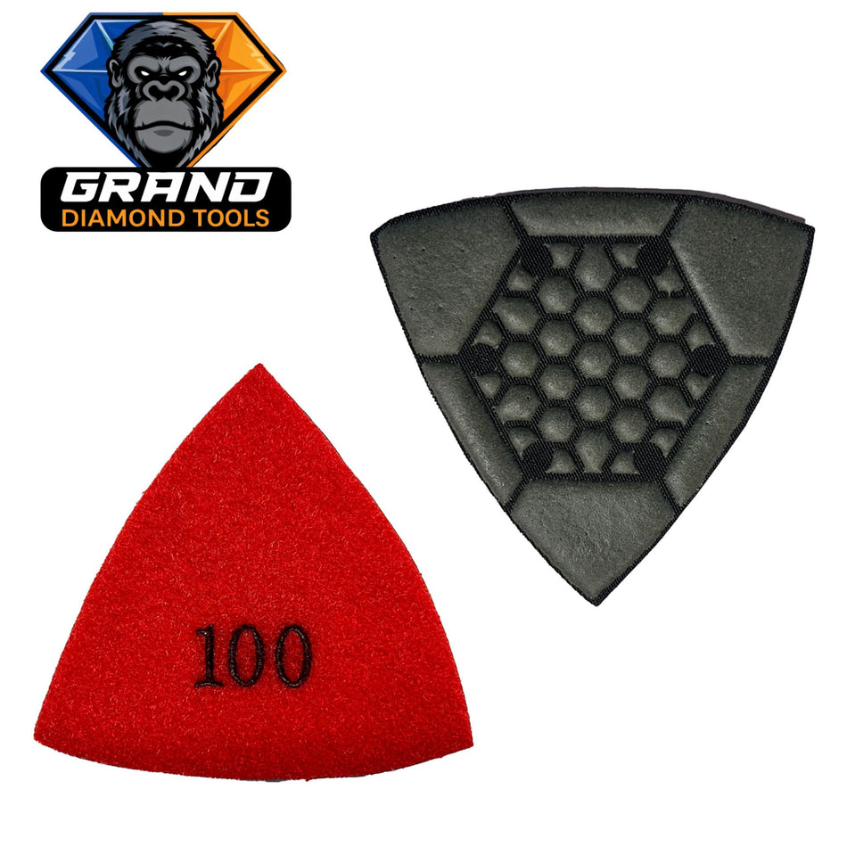 Triangle Polishing Pad Velcro 100 Grit