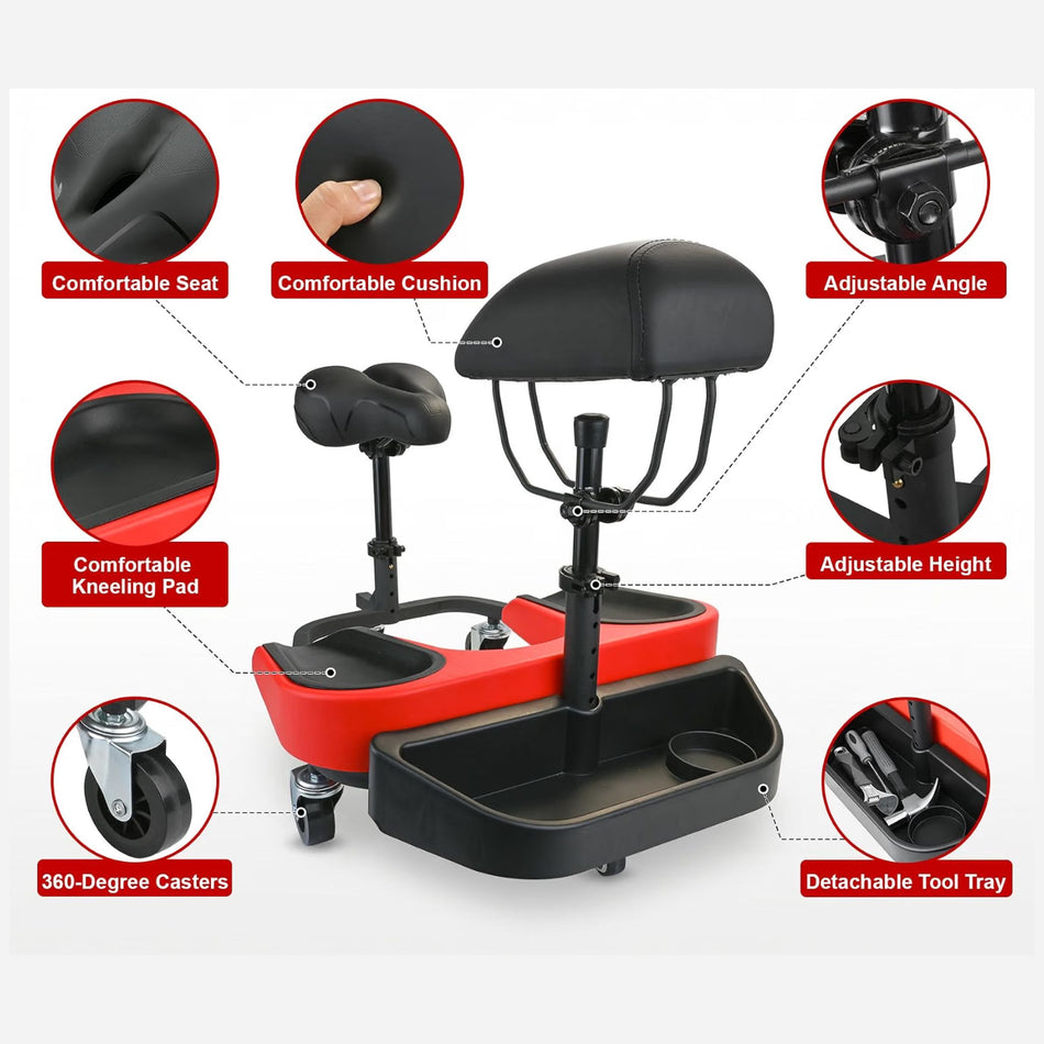 Rolling Knee Creeper with Seat & Chest Support