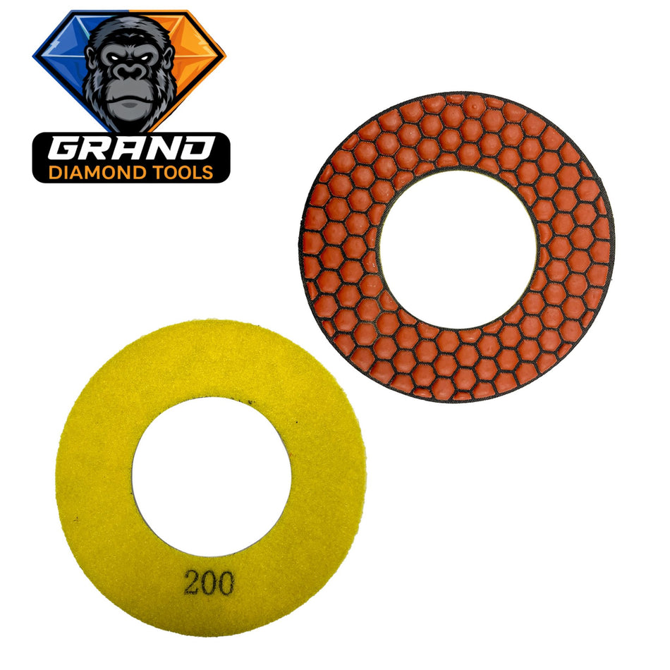 6” 200 GRIT-VELCRO  POLISHING RING