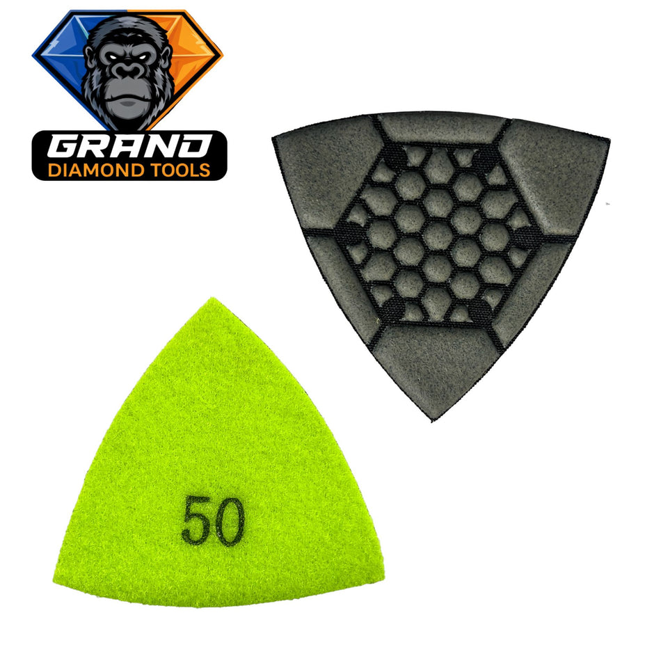 Triangle Polishing Pad Velcro 50 Grit