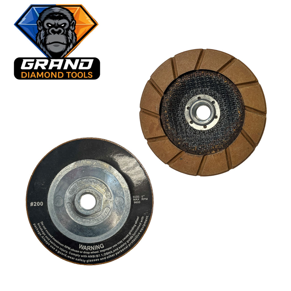 5” Ceramic Polishing Cup 200 Grit | 5/8-11 Threaded