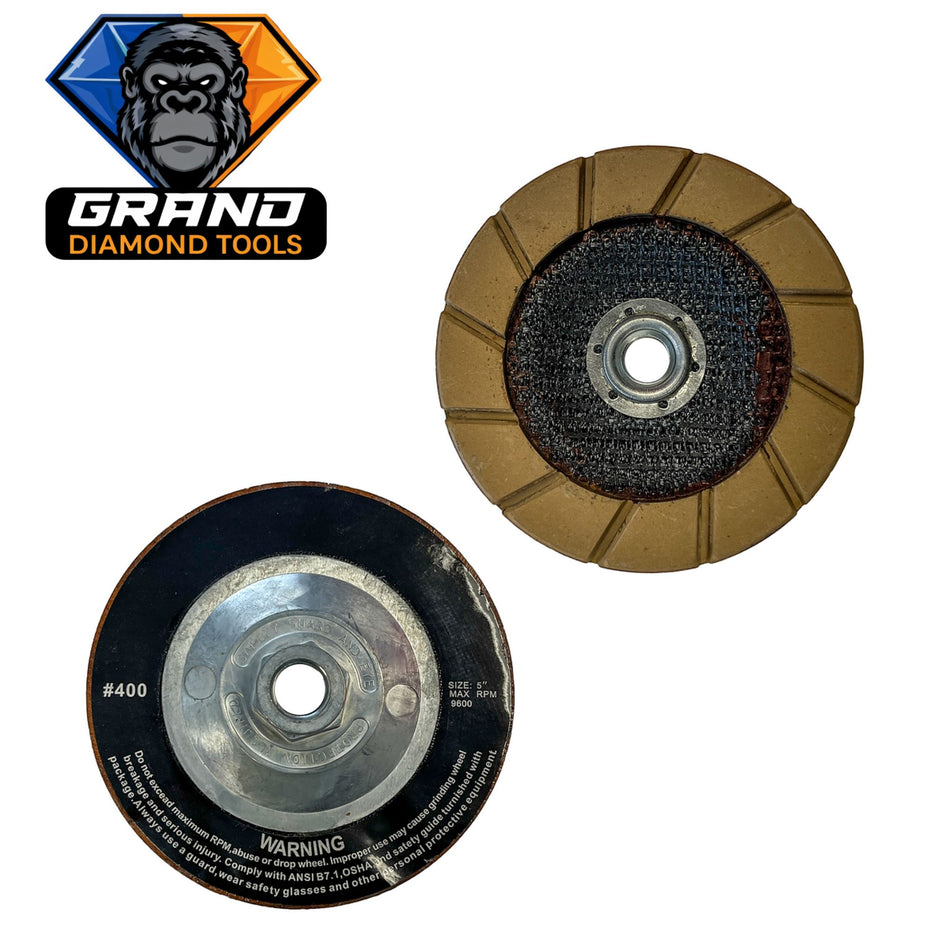 5” Ceramic Polishing Cup 400 Grit | 5/8-11 Threaded