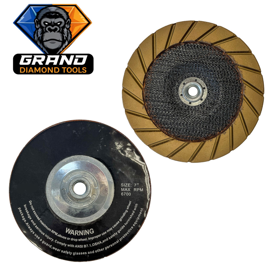 7” Ceramic Polishing Cup 100 Grit | 5/8-11 Threaded