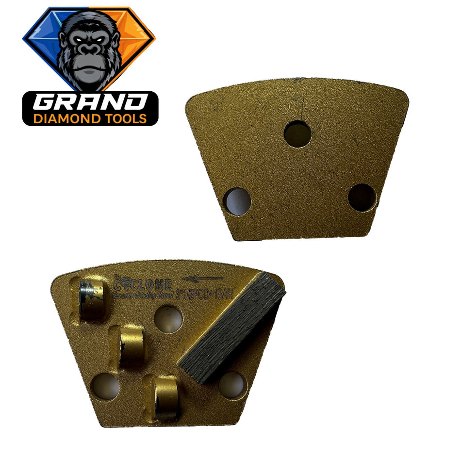ASL Style Triple PCD Single Bar Grinding Segment (Left)