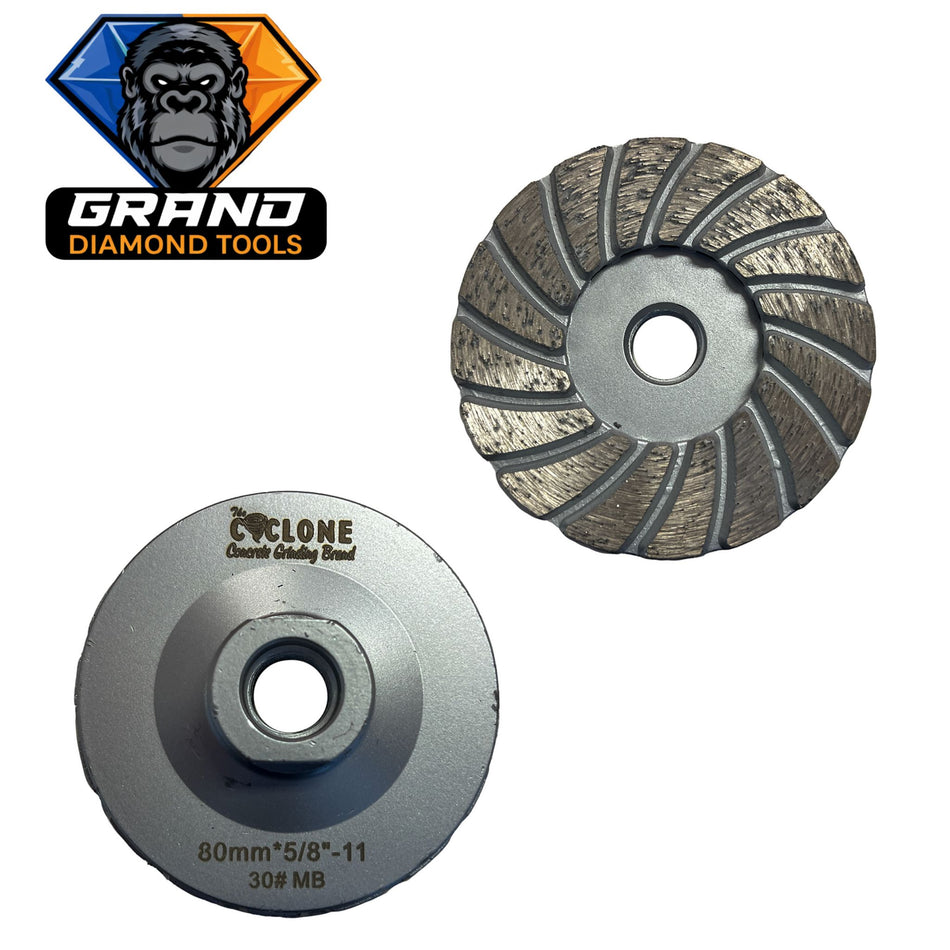 80mm | 3 Inch Cup Wheel | 5/8-11 Threaded
