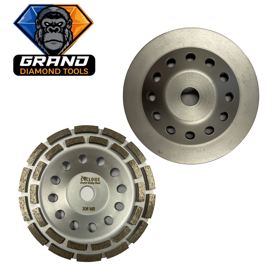 7” Double Row Diamond Cup Wheel Economy | 7/8 Inch Arbor