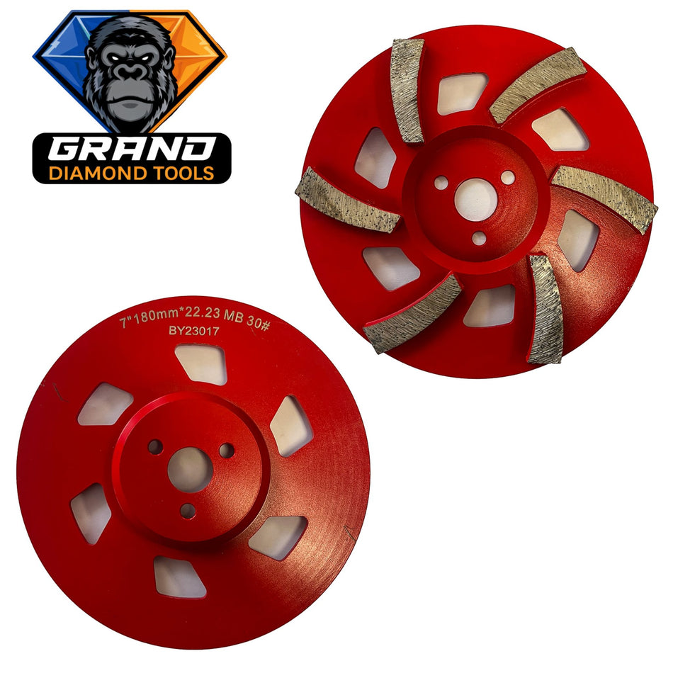7” Flat Diamond Cup Wheel | 7/8 Inch Arbor