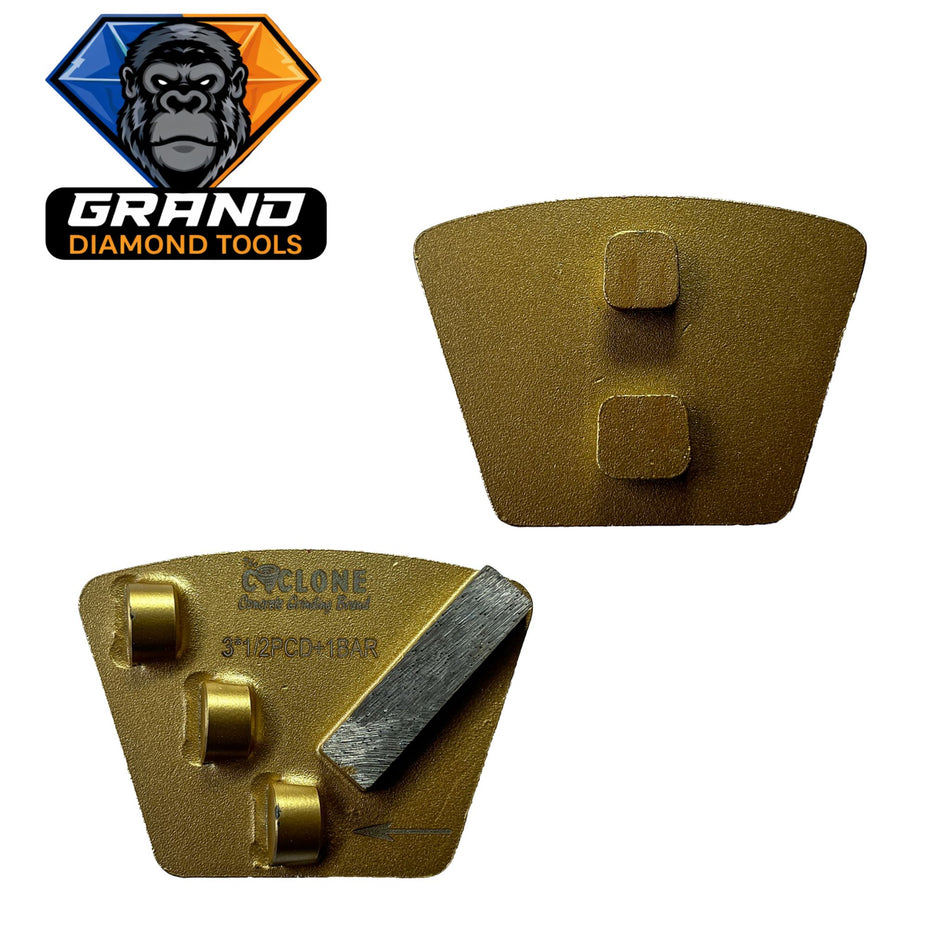 PREP-MASTER Style Triple PCD Single Bar Grinding Segment