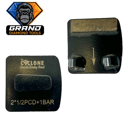 Redi-lock style pcd with single bar grinding
