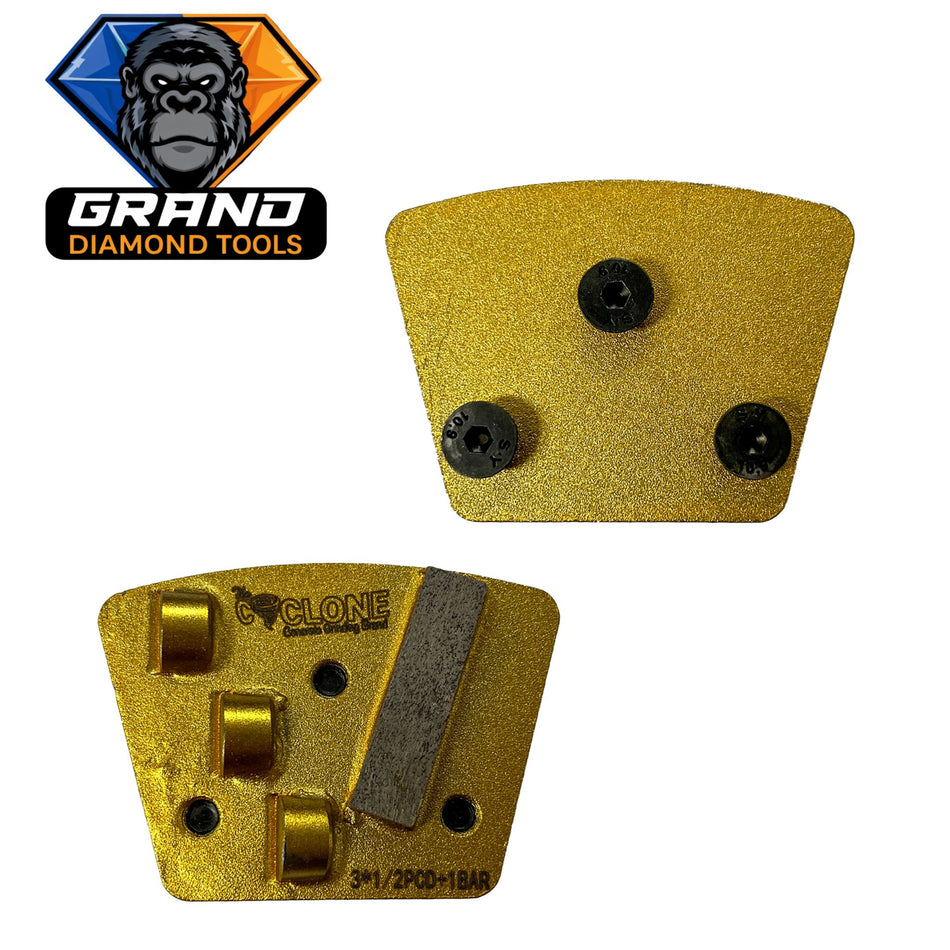 SASE Style Triple PCD Single Bar Grinding Segment (Left)