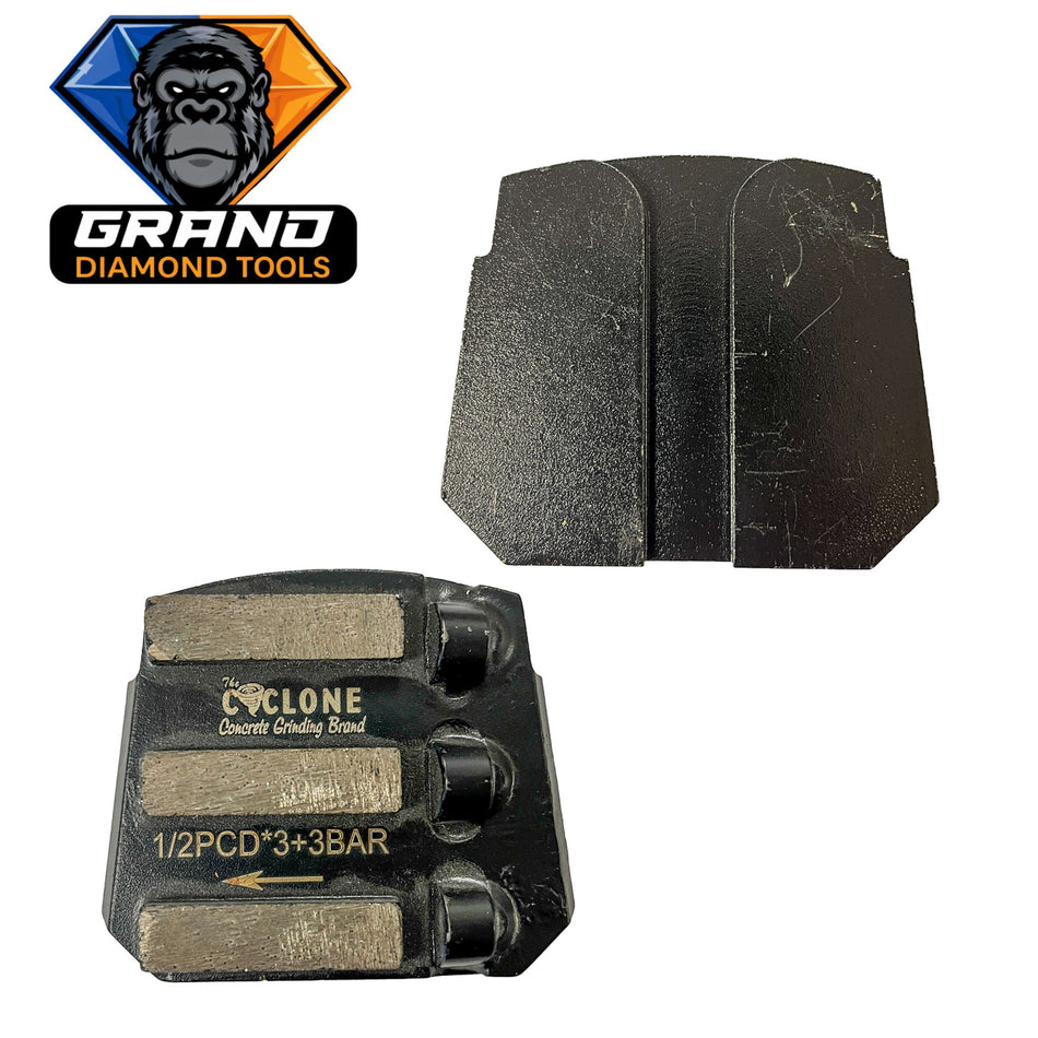 DIALOC Style PCD with Triple Bar Grinding Segment (Left)