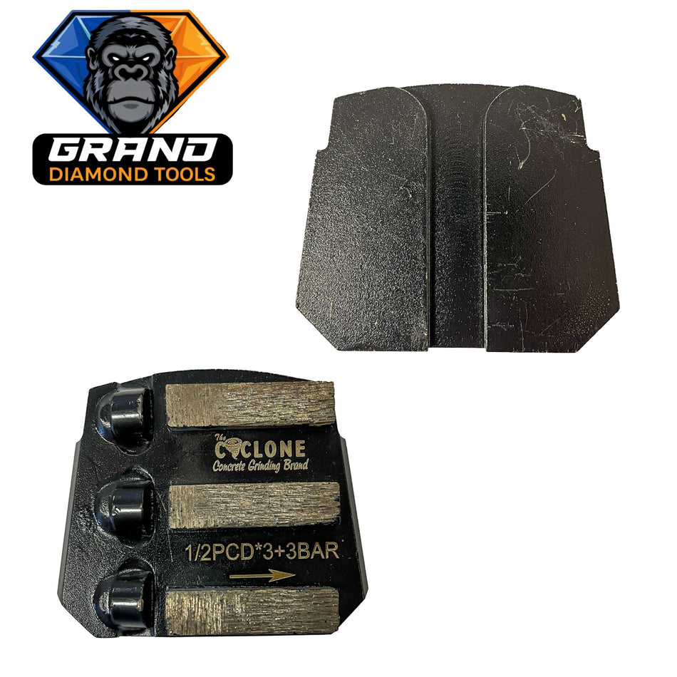 DIALOC Style PCD with Triple Bar Grinding Segment (Right)