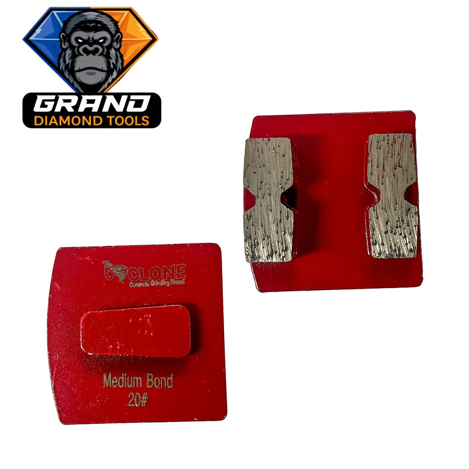 REDI-LOCK Style Double Bar Grinding Segment (Red 20GR)